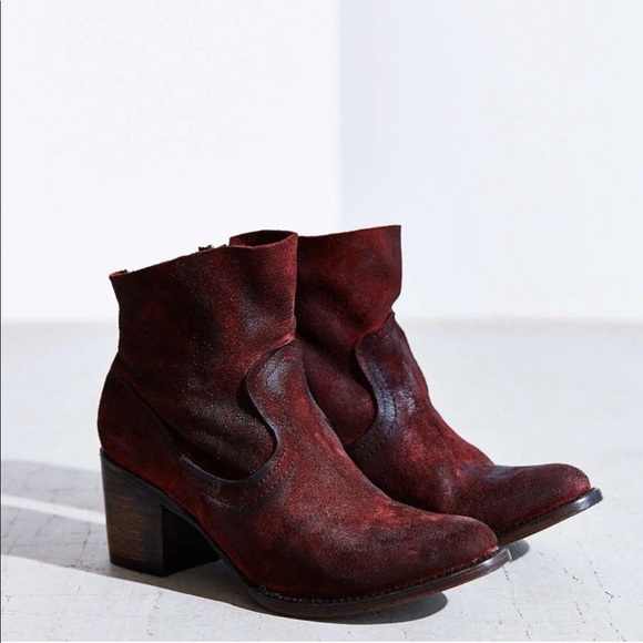FREEBIRD Salt Burgundy Suede Ankle Bootie